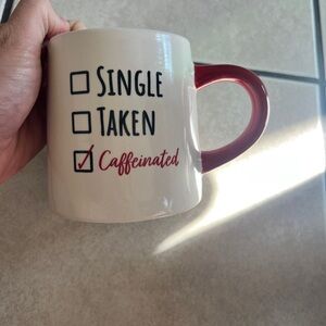 Burton White Mug with Red Handle